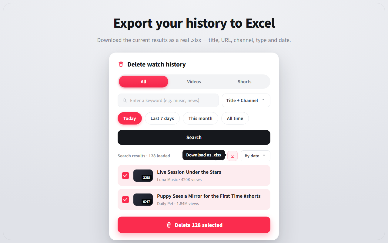 Exporting results to Excel